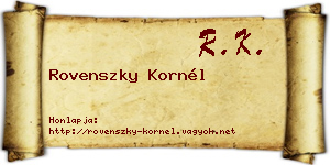 Rovenszky Kornél névjegykártya