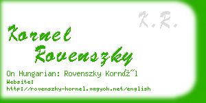 kornel rovenszky business card